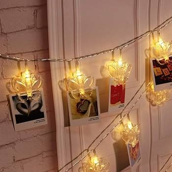 10 Pcs Led Photo Clip String Lights, Outdoor Heart-Shaped Fairy Lights, Curtain String Light Heart Shaped LED String Lights