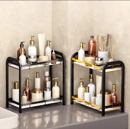 2 Layer Kitchen Storage Rack, Bathroom Shelf Storage Rack, Double Layer Plant Stand Counter Top, Multipurpose Storage Rack
