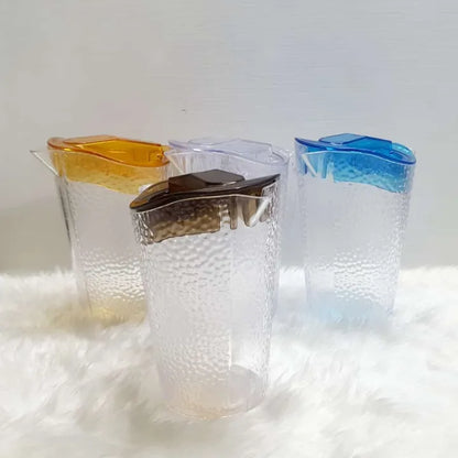 1000ml Transparent Sealed Water Jug, Ribbed Design Thermal Oil Jug, Multipurpose Oil Jug Dispenser, Large Capacity Water Container For Home