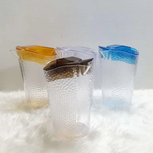 1000ml Transparent Sealed Water Jug, Ribbed Design Thermal Oil Jug, Multipurpose Oil Jug Dispenser, Large Capacity Water Container For Home