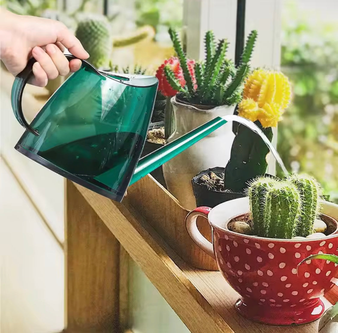 1.4L Transparent Long Spout Watering Kettle, Nordic Style Garden Watering Pot, Transparent Watering Pot, Small Watering Gardening Can, Multifunctional Long Spout Kettle For Watering Flower Plants