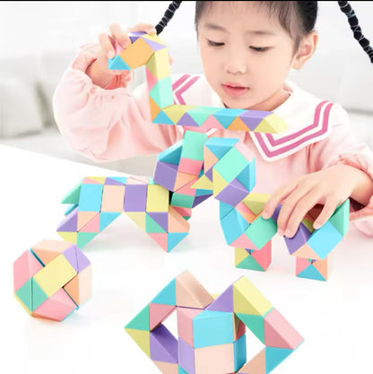 Creative Puzzle Fidget Toys, Magic Cube Puzzle, 3D Kids Puzzle, Folding Magic Puzzle, Colorful Magic Cube Puzzle