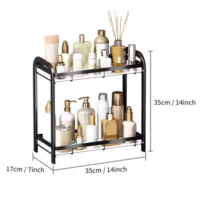 2 Layer Kitchen Storage Rack, Bathroom Shelf Storage Rack, Double Layer Plant Stand Counter Top, Multipurpose Storage Rack