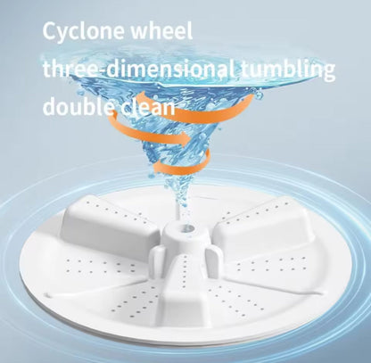 11L Collapsible Portable Washing Machine, Bucket Type Laundry Clothes Washer, Portable Turbo Washer For Travel, Lightweight Collapsible Bucket Washing Machine