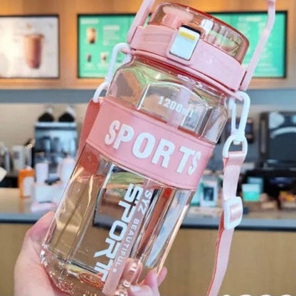 1200ml Fantasy Sports Water Bottle, 1L Gradient Outdoor Fitness Sports Bottle, Water Bottle With Straw, Portable Gym Fitness Sports Shaker, Leak Proof Water Bottle For Outdoor Camping, Beverage Container For Outdoor