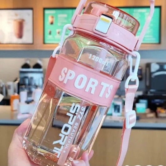 1200ml Fantasy Sports Water Bottle, 1L Gradient Outdoor Fitness Sports Bottle, Water Bottle With Straw, Portable Gym Fitness Sports Shaker, Leak Proof Water Bottle For Outdoor Camping, Beverage Container For Outdoor