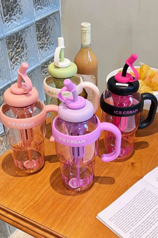 1200ML Large Capacity Water Bottle, Outdoor Sport Travel Bottle, Cute Portable Straw Water Bottle