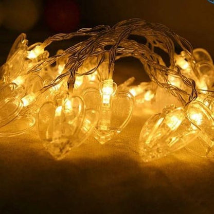 10 Pcs Led Photo Clip String Lights, Outdoor Heart-Shaped Fairy Lights, Curtain String Light Heart Shaped LED String Lights