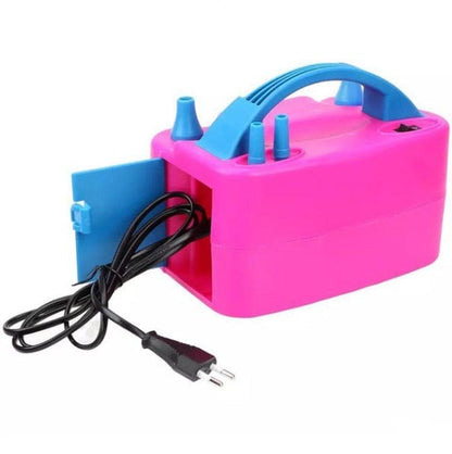 Electric Balloon Pump, Inflate Air Balloon Pump, Portable Dual Nozzle Rose Red Electric Balloon Machine, Portable Air Blower Pump for Balloons