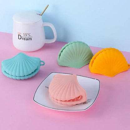 1 Pair Sea Shell Pot Gripper,  Kitchen Pinch Grip, Durable Silicon Glove Clip, High Resistant Soup Pot Grip Cover, Anti Slip Silicone Oven Mitts, Anti-Slip Pot Hot Handle Holders Yahan Sab Behtar Hai!