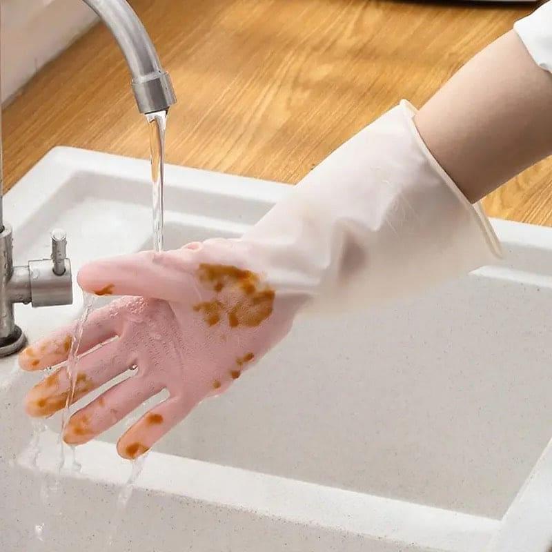 1 Pair Silicone Cleaning Gloves, Dishwashing Cleaning Gloves, Silica Gel Cleaning Gloves Scrubber, Multifunction Silicone Cleaning Gloves, Durable Scrubber Rubber Gloves, Waterblock Reusable Household Cleaning Gloves Eveen - Delivering the Best for Less!