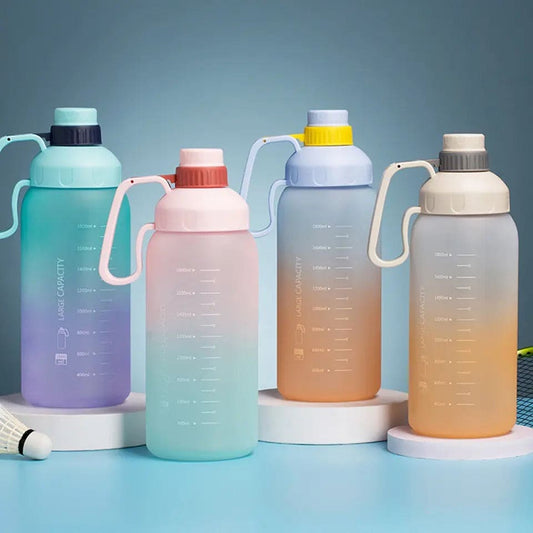 1.8L Rainbow Water Bottle, Motivational Water Bottle, Portable Large Capacity Water Dispenser Bottle, Sports Gradient Water Cup, Leakproof Reusable Water Bottle for Sports Fitness