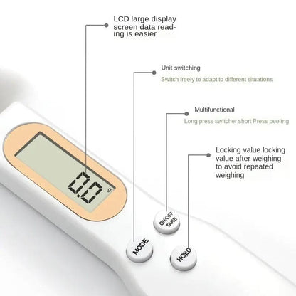 Electric Kitchen Scale Spoon, Digital Measuring Spoon, Volume Food Scale Gram Mini Kitchen Scales, Multifunction Handheld Electric Scale Spoon For Cooking, Portable Kitchen Scale, Measurable Display Food Scale