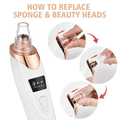 Electric Blackhead Remover, Vacuum Acne Cleaner, Black Spots Removal Device, Pore Cleaner Machine, Skin Care Tools, 5 Heads Suction Machine,  Vacuum Electric Black Head Extractions Tool, Electric Facial Pore Cleaner, Exfoliating Beauty Device