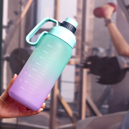 1.8L Rainbow Water Bottle, Motivational Water Bottle, Portable Large Capacity Water Dispenser Bottle, Sports Gradient Water Cup, Leakproof Reusable Water Bottle for Sports Fitness