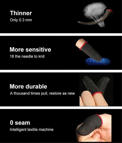 1 Pair Finger Sleeves For Gaming, Sweatproof Gloves Breathable Fingertips For Mobile Games, Non-Scratch Sensitive Touch Screen Gaming Finger Thumb Sleeve Gloves Eveen - Delivering the Best for Less!