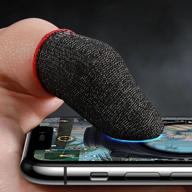 1 Pair Finger Sleeves For Gaming, Sweatproof Gloves Breathable Fingertips For Mobile Games, Non-Scratch Sensitive Touch Screen Gaming Finger Thumb Sleeve Gloves Eveen - Delivering the Best for Less!