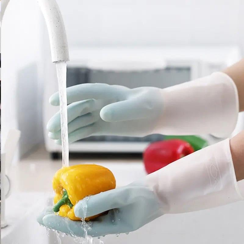 1 Pair Silicone Cleaning Gloves, Dishwashing Cleaning Gloves, Silica Gel Cleaning Gloves Scrubber, Multifunction Silicone Cleaning Gloves, Durable Scrubber Rubber Gloves, Waterblock Reusable Household Cleaning Gloves Eveen - Delivering the Best for Less!
