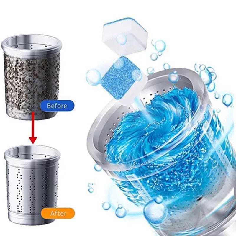 12 Pcs Washing Machine Cleaner Effervescent Tablet, Deep Cleaning Washing Deodorant, Washing Machine Cleaner Descale