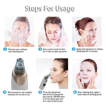 Electric Blackhead Remover, Vacuum Acne Cleaner, Black Spots Removal Device, Pore Cleaner Machine, Skin Care Tools, 5 Heads Suction Machine,  Vacuum Electric Black Head Extractions Tool, Electric Facial Pore Cleaner, Exfoliating Beauty Device