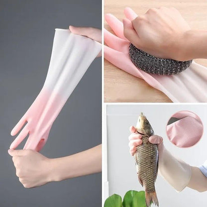 1 Pair Silicone Cleaning Gloves, Dishwashing Cleaning Gloves, Silica Gel Cleaning Gloves Scrubber, Multifunction Silicone Cleaning Gloves, Durable Scrubber Rubber Gloves, Waterblock Reusable Household Cleaning Gloves Eveen - Delivering the Best for Less!