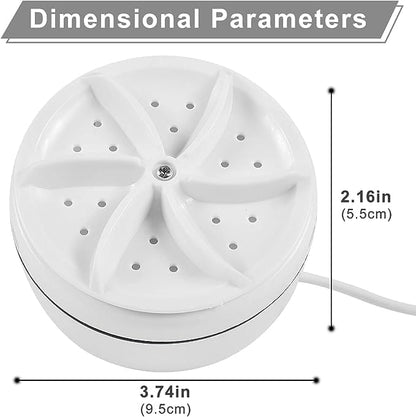 2 in 1 Ultrasonic Turbo Washing Machine, Portable Travel Washer, Air Bubble And Rotating Mini Ultrasonic Washing Machine,  Portable Removes Dirt Washer, USB Cable Machine for Travel
